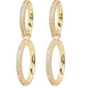 Luv Aj Pave' Gold Plated Drop Earrings. EUC!